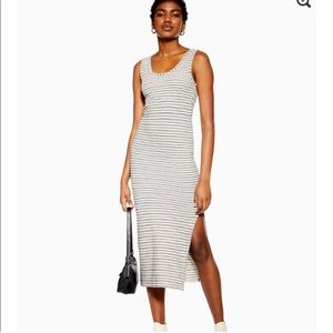 Topshop striped knit midi dress